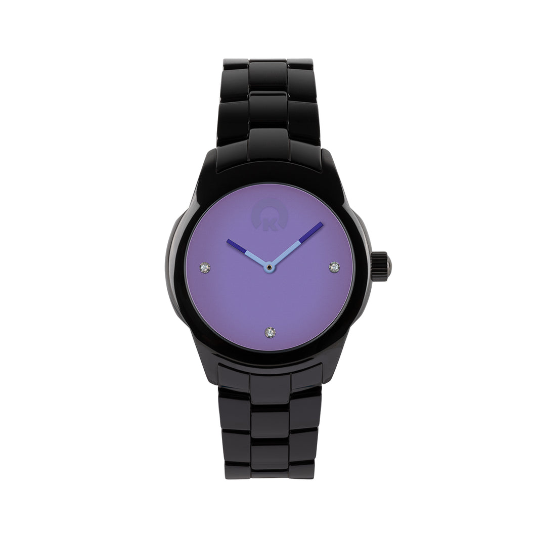 KRAFTWORXS Damen Uhr Armbanduhr Full Moon Keramik Kristalle FML 1GBL S
