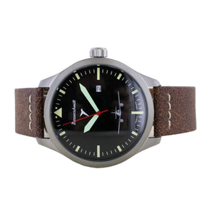 Aristo Herren Messerschmitt Uhr Fliegeruhr ME262-47 Leder Vintage