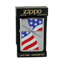 Laden Sie das Bild in den Galerie-Viewer, Zippo Feuerzeug Modell American Flag with Famous Zippo marking