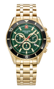 Swiss Alpine Military Herren Uhr Analog Quarz Chronograph 7034.9118SAM Edelstahl