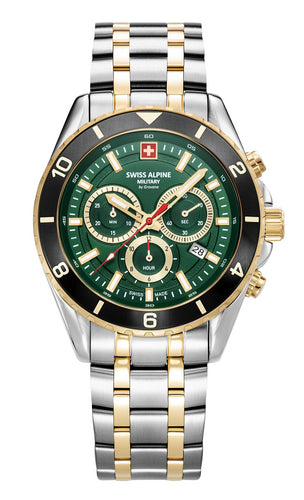 Swiss Alpine Military Herren Uhr Analog Quarz Chronograph 7034.9148SAM Edelstahl