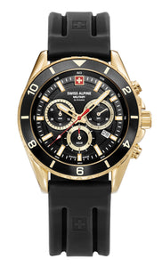 Swiss Alpine Military Herren Uhr Analog Quarz Chronograph 7034.9817SAM Silikon