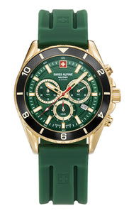 Swiss Alpine Military Herren Uhr Analog Quarz Chronograph 7034.9818SAM Silikon