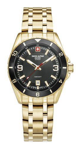 Swiss Alpine Military Herren Uhr Analog Quarz 7034.1117SAM Edelstahl