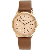 Laden Sie das Bild in den Galerie-Viewer, Aristo Bauhaus 1069 Herren Uhr Edelstahl 0H17 Leder