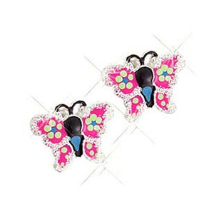 Scout Kinder Ohrringe Ohrstecker Silber Schmetterling glitzer Mädchen 262126100
