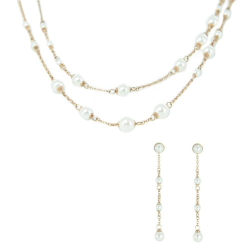 Skagen Damen Schmuck Set Kette + Ohrringe rose gold JNSR035 / JESR035