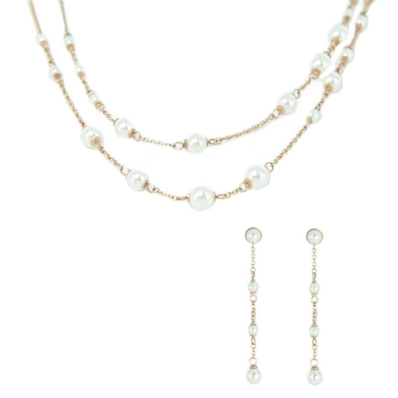 Skagen Damen Schmuck Set Kette + Ohrringe rose gold JNSR035 / JESR035