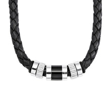 Laden Sie das Bild in den Galerie-Viewer, s.Oliver Jewel Herren Halskette Kette Leder Edelstahl SO688/1 - 9066681
