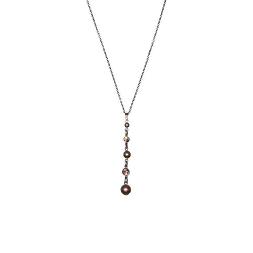 Konplott Halskette Pearl Shadow beige Kristall goldener Schatten