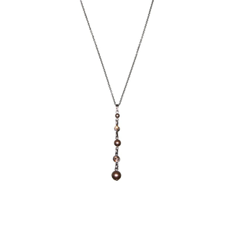 Konplott Halskette Pearl Shadow beige Kristall goldener Schatten