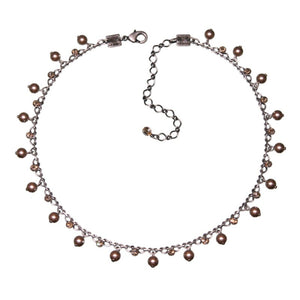 Konplott Halskette Pearl Shadow beige Kristall goldener Schatten