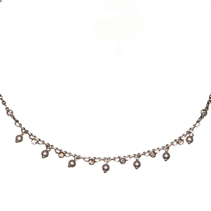 Konplott Halskette Collier Pearl Shadow grau Schwarzer Diamant