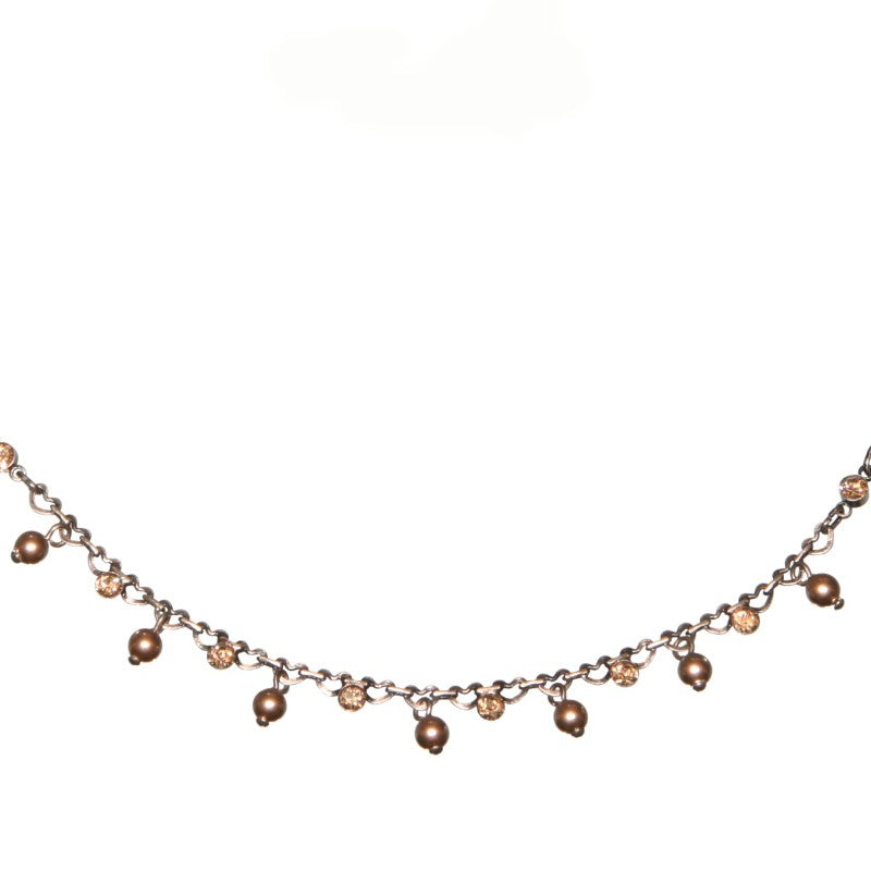 Konplott Halskette Pearl Shadow beige Kristall goldener Schatten