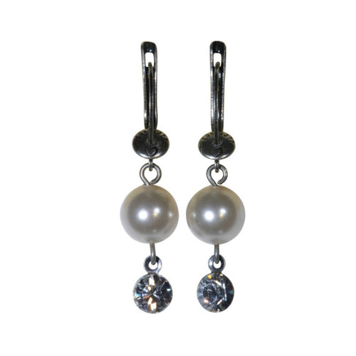 Konplott Ohrringe Ohrhänger Pearl Shadow hängend weiß Kristall