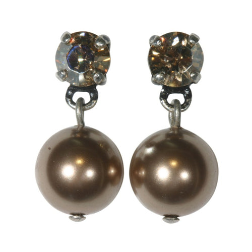 Konplott Ohrringe Ohrstecker Pearl Shadow hängend beige Kristall