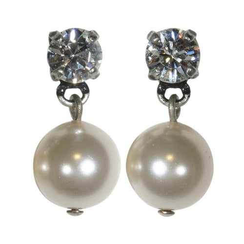 Konplott Ohrringe Ohrstecker Pearl Shadow hängend weiß Kristall SS 29