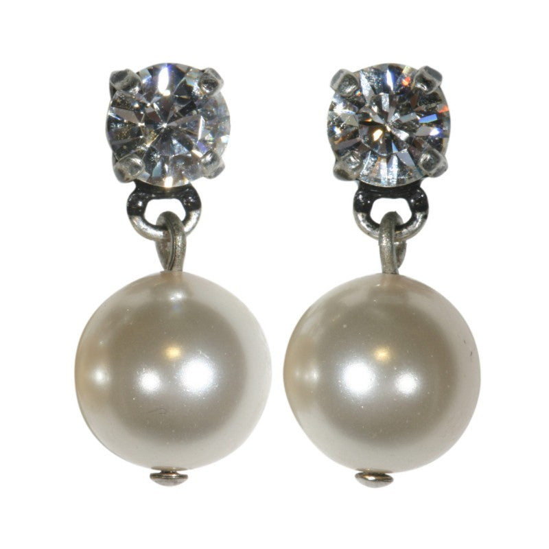 Konplott Ohrringe Ohrstecker Pearl Shadow hängend weiß Kristall SS 29