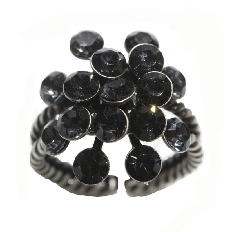 Konplott Ring Magic Fireball grau Kristall Silber Nacht