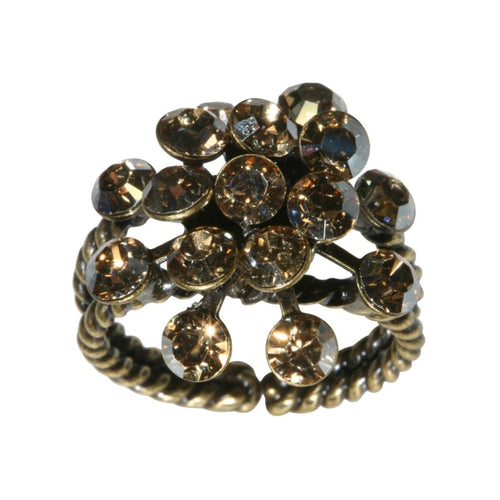 Konplott Ring Magic Fireball beige Kristall goldener Schatten