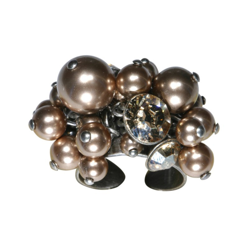 Konplott Ring Pearl Shadow beige Kristall goldener Schatten