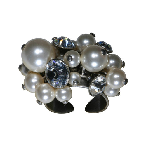 Konplott Ring Pearl Shadow weiß Kristall