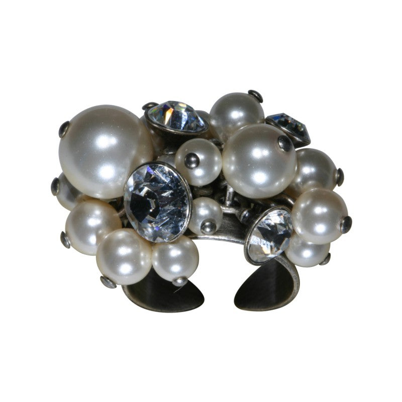 Konplott Ring Pearl Shadow weiß Kristall