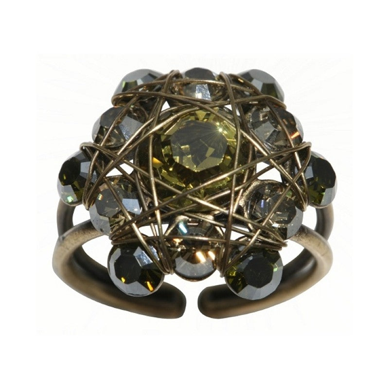 Konplott Ring Bended Lights grün / gelb