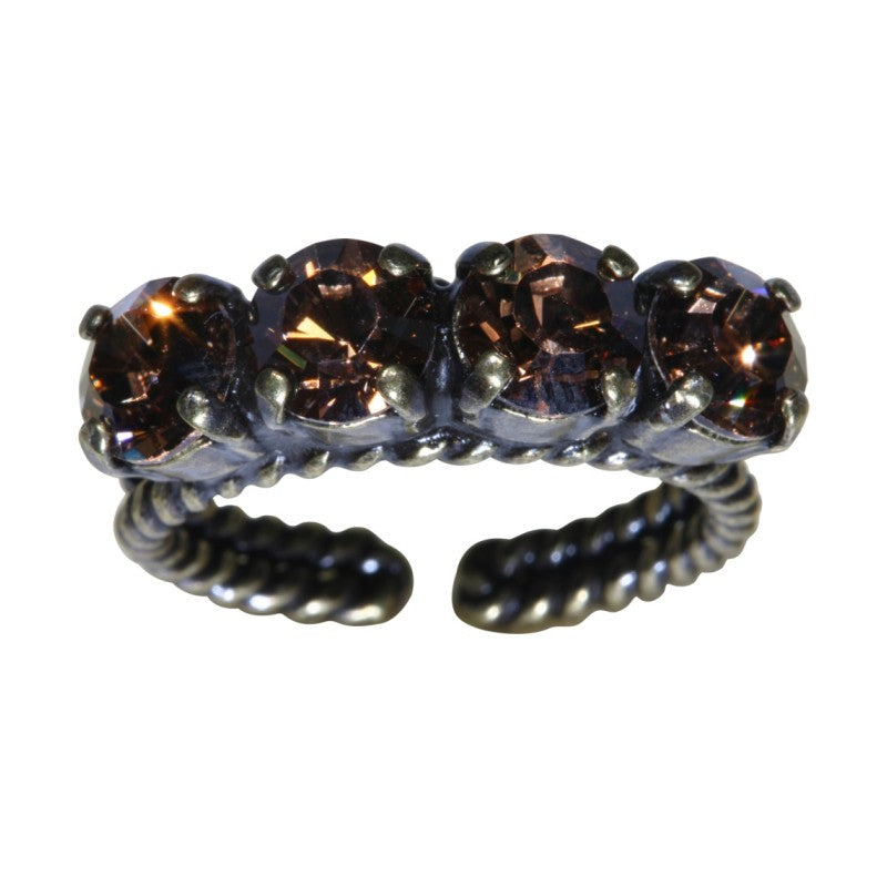 Konplott Ring Colour Snake beige Hell-Rauchiges Topaz SS 29