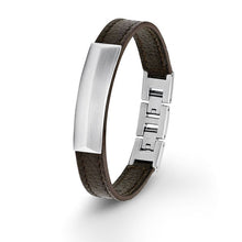 Laden Sie das Bild in den Galerie-Viewer, s.Oliver Jewel Herren Armband Leder Edelstahl SO1220/1 - 508070