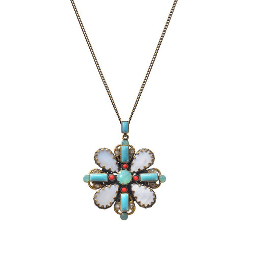 Konplott Halskette Collier Yoga Californica multi light Blume