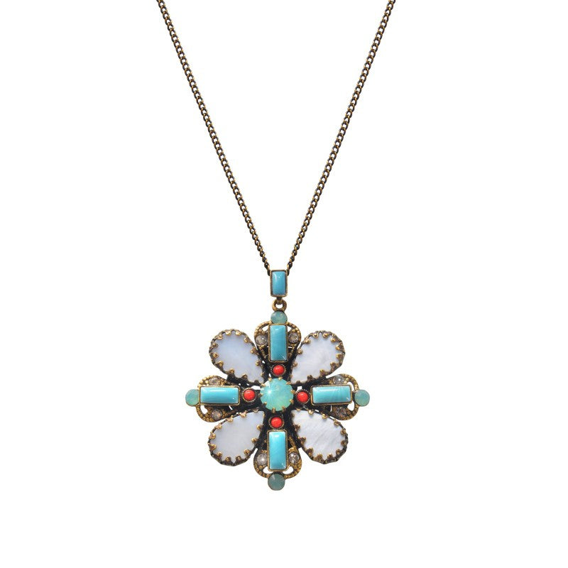 Konplott Halskette Collier Yoga Californica multi light Blume