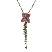 Laden Sie das Bild in den Galerie-Viewer, Konplott Halskette Collier Brit Chic Blume rot / blau