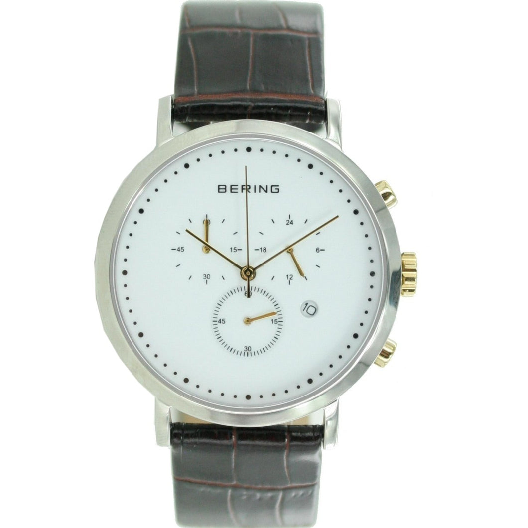Bering Herren Uhr Armbanduhr Chronograph - 10540-534 Leder