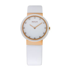 Laden Sie das Bild in den Galerie-Viewer, Bering Damen Uhr Armbanduhr Slim Ceramic - 10729-856-1 Leder