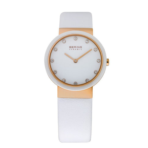 Bering Damen Uhr Armbanduhr Slim Ceramic - 10729-856-1 Leder