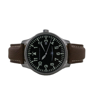 Aristo Herren Messerschmitt Uhr Fliegeruhr ME108-42B Leder