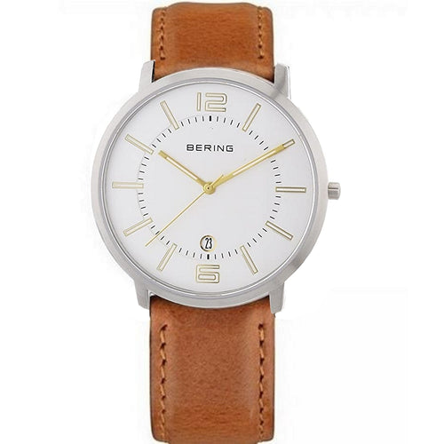 Bering Herren Uhr Armbanduhr Slim Classic - 11139-501-1 Leder