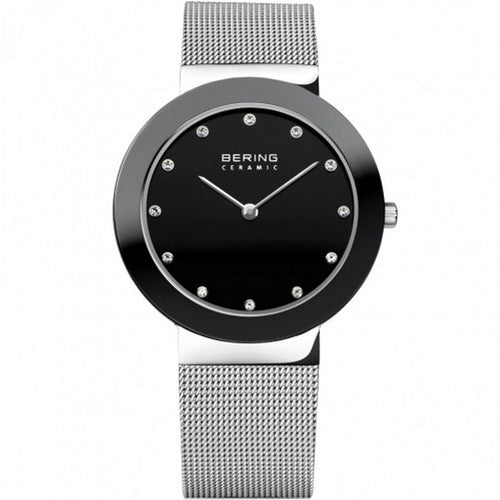 Bering Damen Uhr Armbanduhr Slim Ceramic - 11435-002 Meshband