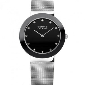 Bering Damen Uhr Armbanduhr Slim Ceramic - 11435-002 Meshband