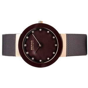 Bering Damen Uhr Armbanduhr Slim Ceramic - 11435-262-1 Meshband
