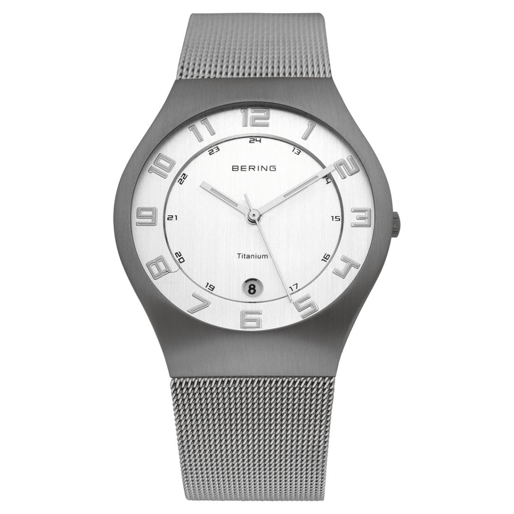 Bering Herren Uhr Armbanduhr Slim Classic - 11937-000-1 Meshband