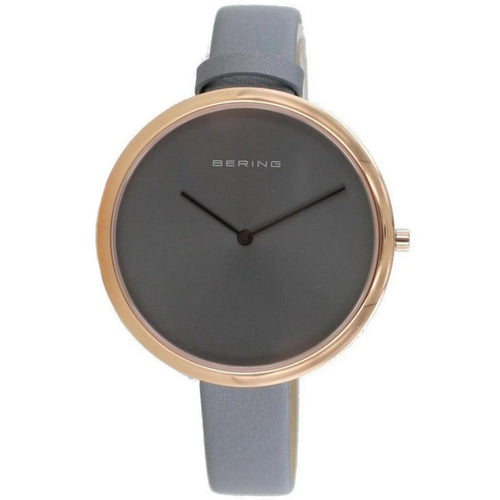 Bering Damen Uhr Armbanduhr Slim Classic - 12240-667-1 grau Leder