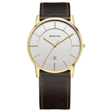 Laden Sie das Bild in den Galerie-Viewer, Bering Herren Uhr Armbanduhr Slim Classic - 13139-539-1 Leder