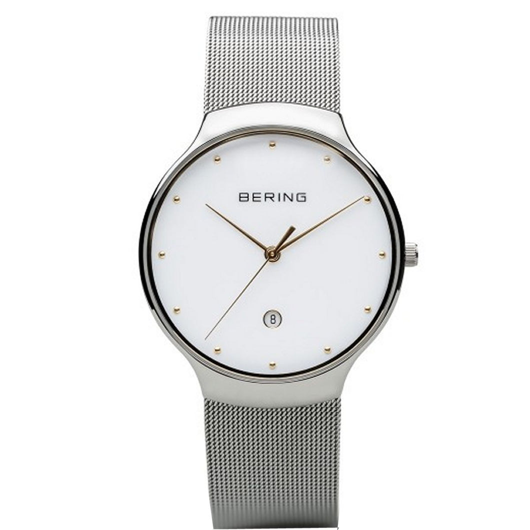 Bering Herren Uhr Armbanduhr Slim Classic - 13338-001-1 Meshband