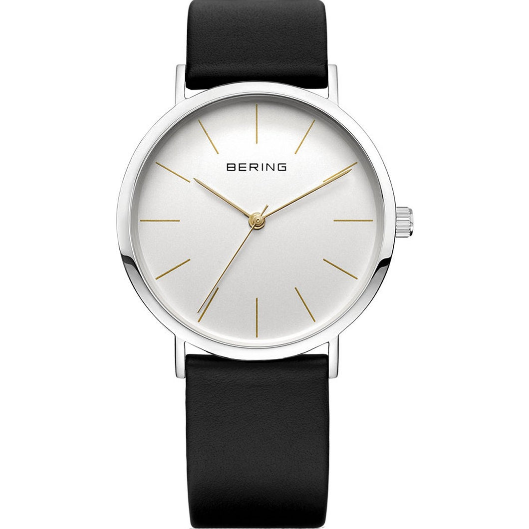 Bering Unisex Uhr Armbanduhr Slim Classic - 13436-001 Lederband