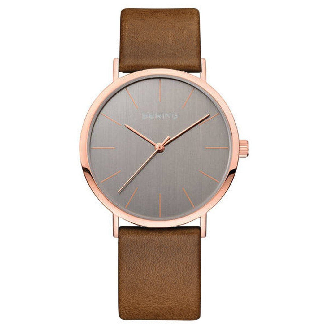 Bering Herren Uhr Armbanduhr Slim Classic - 13436-369 Leder