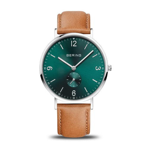 Bering Herren Uhr Armbanduhr Classic Small Second - 14040-508 Leder