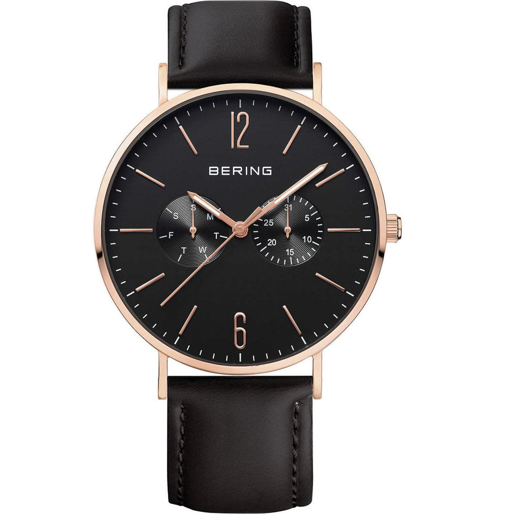 Bering Herren Uhr Armbanduhr Ultra Slim 14240-166-1 Leder