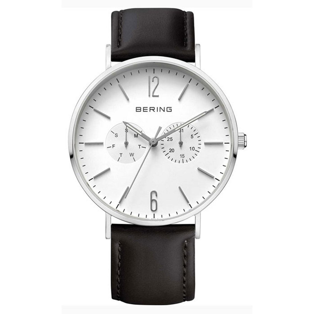 Bering Herren Uhr Armbanduhr Ultra Slim 14240-404-1 Leder Textil